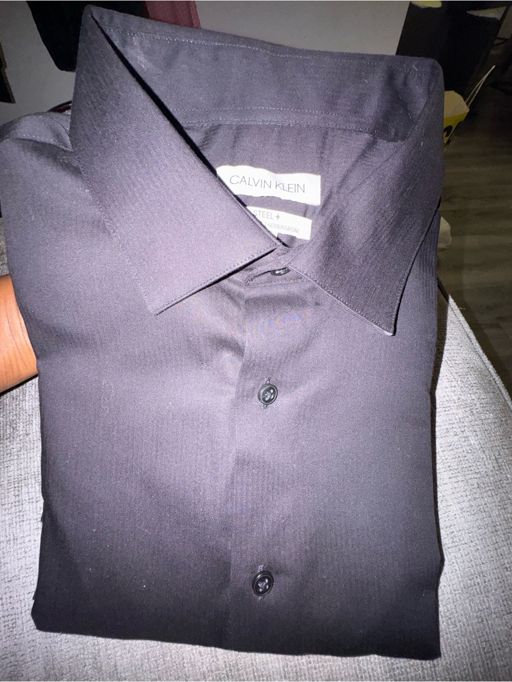 Ralph Lauren Men's Black Dress Shirt - Classic Point Collar